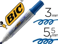 BIC VELLEDA 1751 ECOLUTIONS MARCADORES PARA PIZARRA - PUNTA BISELADA - TRAZO ENTRE 3MM Y 5.5MM - TINTA CON BASE DE ALCOHOL - ECOLOGICO - BORRADO OPTIMO - COLOR AZUL