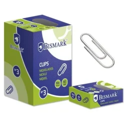 BISMARK PACK DE 100 CLIPS Nº3 42MM - NIQUELADOS