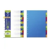 BISMARK PACK DE 12 SEPARADORES - TAMAÑO A4 - EXTRAGRUESOS - FABRICADO EN PROPILENO - COLORES SURTIDOS