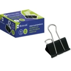 BISMARK PINZA SUJETAPAPELES METALICA DE 41MM - PALA ABATIBLE - COLOR NEGRO