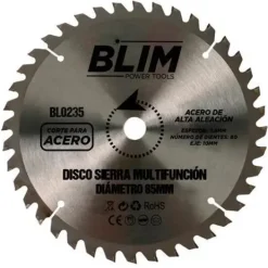BLIM DISCO CORTE DE ACERO PARA SIERRA MULTIFUNCION 85MM - 80 DIENTES CON RECUBRIMIENTO EN CARBURO DE TUNGSTENO