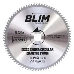 BLIM DISCO CORTE DE MADERA PARA SIERRA 210MM - 24 DIENTES CON RECUBRIMIENTO EN CARBURO DE TUNGSTENO