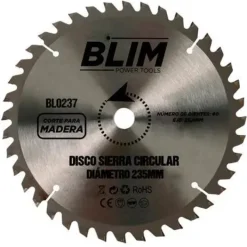 BLIM DISCO CORTE DE MADERA PARA SIERRA 235MM - 60 DIENTES CON RECUBRIMIENTO EN CARBURO DE TUNGSTENO