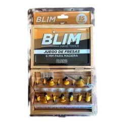 BLIM JUEGO 15 PCS FRESAS 6MM PARA MADERA
