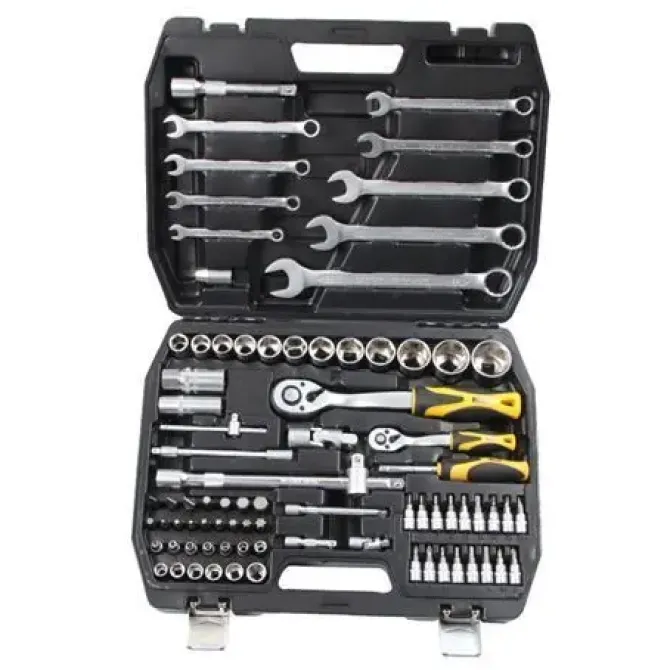 BLIM JUEGO DE LLAVES Y VASOS - 9 LLAVES COMBINADAS - 13 VASOS 1/4 - 17 CABEZALES CON PUNTA - COLOR NEGRO