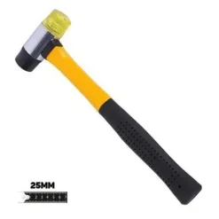 BLIM MARTILLO ANTIRREBOTE DE DOBLE CARA DE GOLPEO - 25MM - CARA DE POLIURETANO Y NYLON - MANGO DE FIBRA DE VIDRIO - COLOR NEGRO