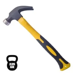 BLIM MARTILLO DE OREJA TIPO AMERICANO - PESO 225 GR - CABEZA DE ACERO FORJADO - MANGO DE FIBRA DE VIDRIO - COLOR NEGRO