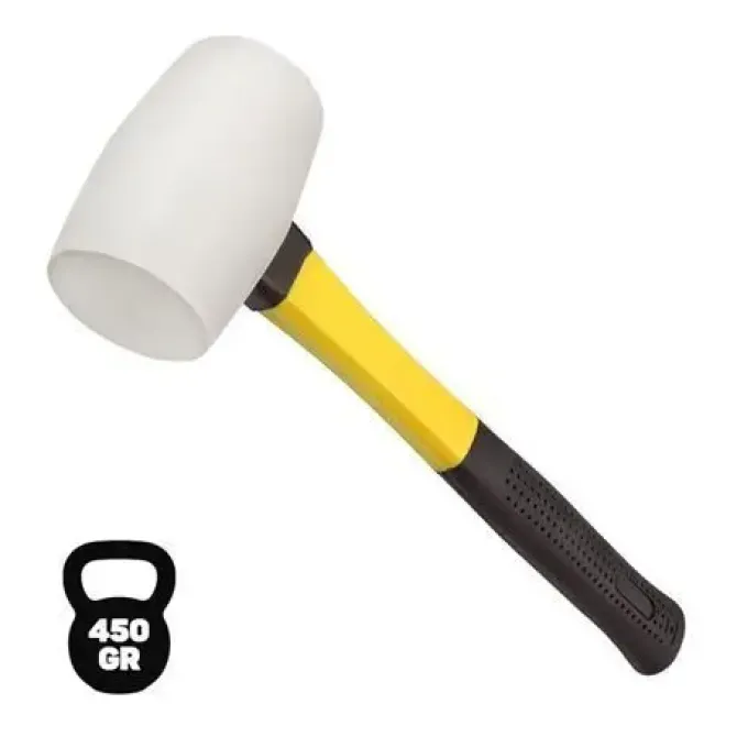 BLIM MAZO PARA TRABAJOS DELICADOS - PESO 450 G - CABEZA DE CAUCHO - MANGO DE FIBRA - COLOR BLANCO