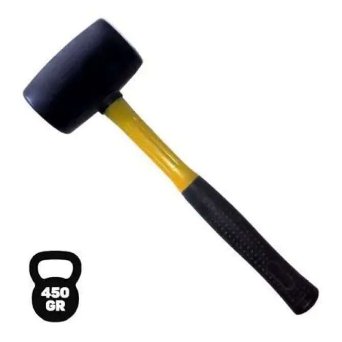 BLIM MAZO PARA TRABAJOS DELICADOS - PESO 450G - CABEZA DE CAUCHO - MANGO DE FIBRA - COLOR NEGRO