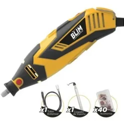 BLIM MINI HERRAMIENTA MULTIUSOS 180W - VELOCIDAD 8000-32.000RPM - INCLUYE CAJA DE TRANSPORTE CON 40 ACCESORIOS Y TUBO EXTENSOR