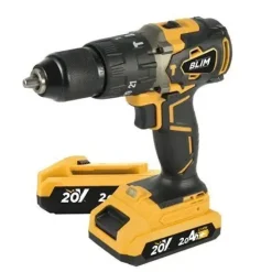 BLIM TALADRO PERCUTOR A BATERIA 20V 2AH - MOTOR SIN ESCOBILLAS - 68NM PAR MAXIMO - 2 VELOCIDADES 0-500/0-2000RPM - INCLUYE 2 BATERIAS Y MALETIN DE TRANSPORTE