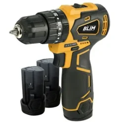 BLIM TALADRO PERCUTOR A BATERIA 12V 2AH - MOTOR SIN ESCOBILLAS - 35NM PAR MAXIMO - 2 VELOCIDADES 0-400/0-1500RPM - INCLUYE 2 BATERIAS Y MALETIN DE TRANSPORTE
