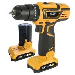 BLIM TALADRO PERCUTOR A BATERIA 16V 2AH - 30NM PAR MAXIMO - 2 VELOCIDADES 0-400/0-1500RPM - INCLUYE 2 BATERIAS Y MALETIN DE TRANSPORTE