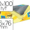 BLOC DE NOTAS ADHESIVAS QUITA Y PON POST-IT SUPER STICKY AMARILLO CANARIO 76X76 MM PACK PROMOCIONAL 16+4 GRATIS