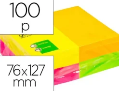BLOC DE NOTAS ADHESIVAS QUITA Y PON Q-CONNECT 125X75 MM CON