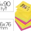 BLOC DE NOTAS ADHESIVAS QUITA Y PON POST-IT SUPER STICKY 76X76 MM CON 90 HOJAS PACK DE 6 BLOC COLORES SURTIDOS