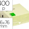 BLOC DE NOTAS ADHESIVAS QUITA Y PON Q-CONNECT 76X76 MM AMARILLO CON 400 HOJAS