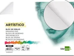 BLOC DIBUJO LIDERPAPEL ARTISTICO ENCOLADO 210X297 MM 30 HOJAS 120G/M2 SIN RECUADRO