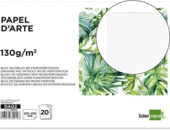 BLOC DIBUJO LIDERPAPEL ARTISTICO ENCOLADO 230X325MM 20 HOJAS 130G/M2 SIN RECUADRO