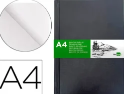 BLOC DIBUJO LIDERPAPEL ESBOZOS ENCUADERNADO DIN A4 210X297 MM 100 HOJAS 100 G/M2 COLOR NEGRO