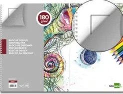 BLOC DIBUJO LIDERPAPEL LINEAL ESPIRAL 460X325MM 20 HOJAS 180 G/M2 CON RECUADROPERFORADO