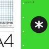 BLOC ENCOLADO LIDERPAPEL ANTARTIK CUADRO 5 MM A4 NATURAL 80 H 100 GR COLOR VERDE