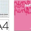 BLOC ENCOLADO LIDERPAPEL CUADRO 5 MM ROSA A4 NATURAL 100 HOJAS 100 G/M2