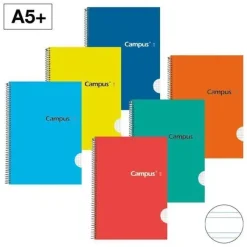 BLOC ESPIRAL TAPA DURA CAMPUS A5+ 80H 70GR DOBLE R