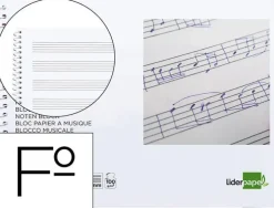 BLOC MUSICA LIDERPAPEL PENTAGRAMA 3MM FOLIO APAISADO 20 HOJA