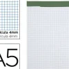 BLOC NOTAS LIDERPAPEL CUADRO 4 MM A5 80 HOJAS 60 G/M2 PERFORADO SIN TAPA