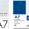 BLOC NOTAS LIDERPAPEL CUADRO 4MM A7 80 HOJAS 60G/M2 PERFORADO