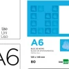 BLOC NOTAS LIDERPAPEL LISO A6 80 HOJAS 60G/M2 PERFORADO