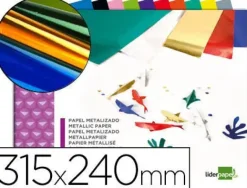 BLOC TRABAJOS MANUALES LIDERPAPEL PAPEL METALIZADO 240X315 MM 10 HOJAS COLORES SURTIDOS