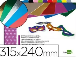 BLOC TRABAJOS MANUALES LIDERPAPEL CARTULINA METALIZADA 240X315MM 10 HOJAS COLORES SURTIDOS