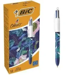 BOLIGRAFO BIC 4 COLORES BOTANICAL AZUL