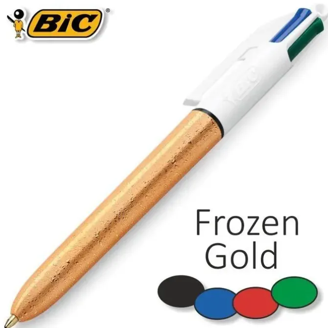 BOLIGRAFO BIC 4 COLORES FROZEN ORO RELIEVE