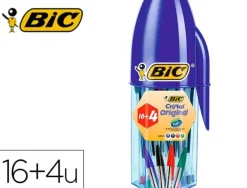 BOLIGRAFO BIC CRISTAL MEGA TUBO 16+4 UNIDADES COLORES SURTIDOS 8 AZULES / 5 NEGROS / 4 ROJOS/ 3 VERDES