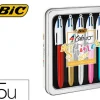 BOLIGRAFO BIC CUATRO COLORES SHINE BOX CAJA METALICA 5 UNIDADES SURTIDAS