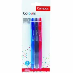BOLIGRAFO CAMPUS COLOURS BLISTER 3 AZUL ROJO NEGRO 081336