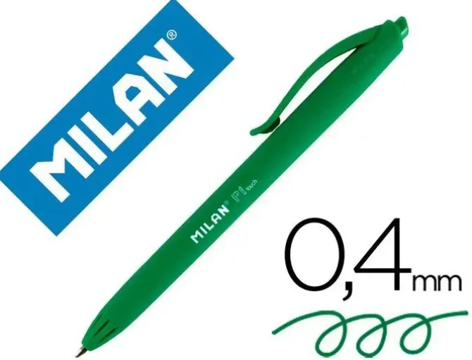 BOLIGRAFO MILAN P1 RETRACTIL 1 MM TOUCH VERDE