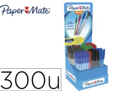 BOLIGRAFO PAPER MATE INKJOY 100 CAP / RT EXPOSITOR DE 300 UNIDADES COLORES SURTIDOS