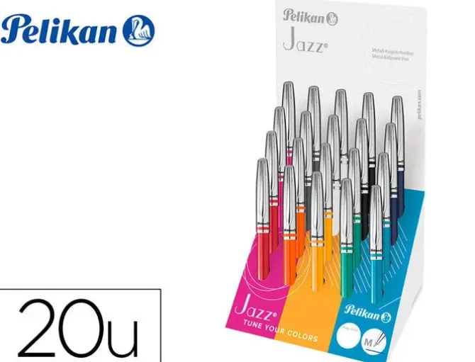 BOLIGRAFO PELIKAN JAZZ CLASSIC COLLECTION EXPOSITOR DE 20 UNIDADES COLORES SURTIDOS