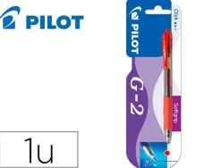BOLIGRAFO PILOT G-2 ROJO TINTA GEL RETRACTIL SUJECION DE CAUCHO EN BLISTER