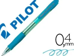 BOLIGRAFO PILOT SUPER GRIP CELESTE RETRACTIL SUJECION DE CAUCHO TINTA BASE DE ACEITE