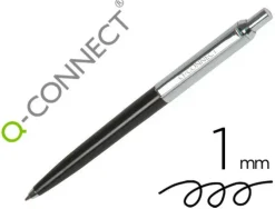 BOLIGRAFO Q-CONNECT PREMIUM METALICO RETRACTIL CON CLIP COLOR NEGRO PUNTA 1 MM