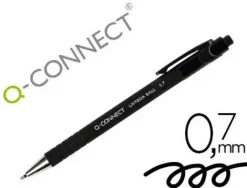 BOLIGRAFO Q-CONNECT RETRACTIL CON GRIP 0,7 MM COLOR NEGRO