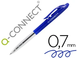 BOLIGRAFO Q-CONNECT RETRACTIL CON CLIP DISEÑO FINO TINTA ACEITE 0,7 MM COLOR AZUL