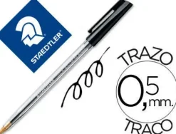 BOLIGRAFO STAEDTLER STICK NEGRO CON CAPUCHON