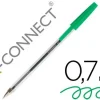 BOLIGRAFO TRANSPARENTE Q-CONNECT VERDE MEDIO KF01043