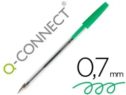BOLIGRAFO TRANSPARENTE Q-CONNECT VERDE MEDIO KF01043